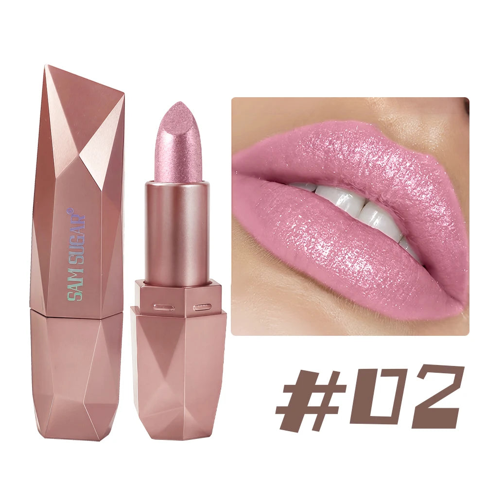 SAM SUGAR Diamond Glitter Lipstick | Metallic Waterproof Shine