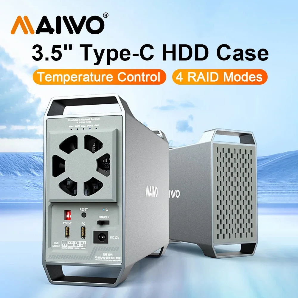 MAIWO Dual Bay 10Gbps HDD Docking Station – RAID & Duplicator HDD Docking Station PRIMED