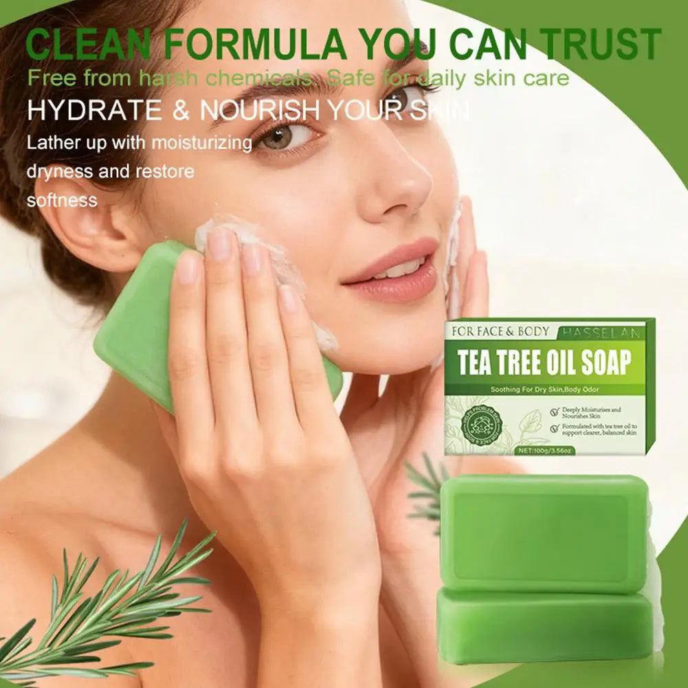 Green Tea Tree Oil Bar Soap – Natural Face & Body Cleanser Bar Soap PRIMED
