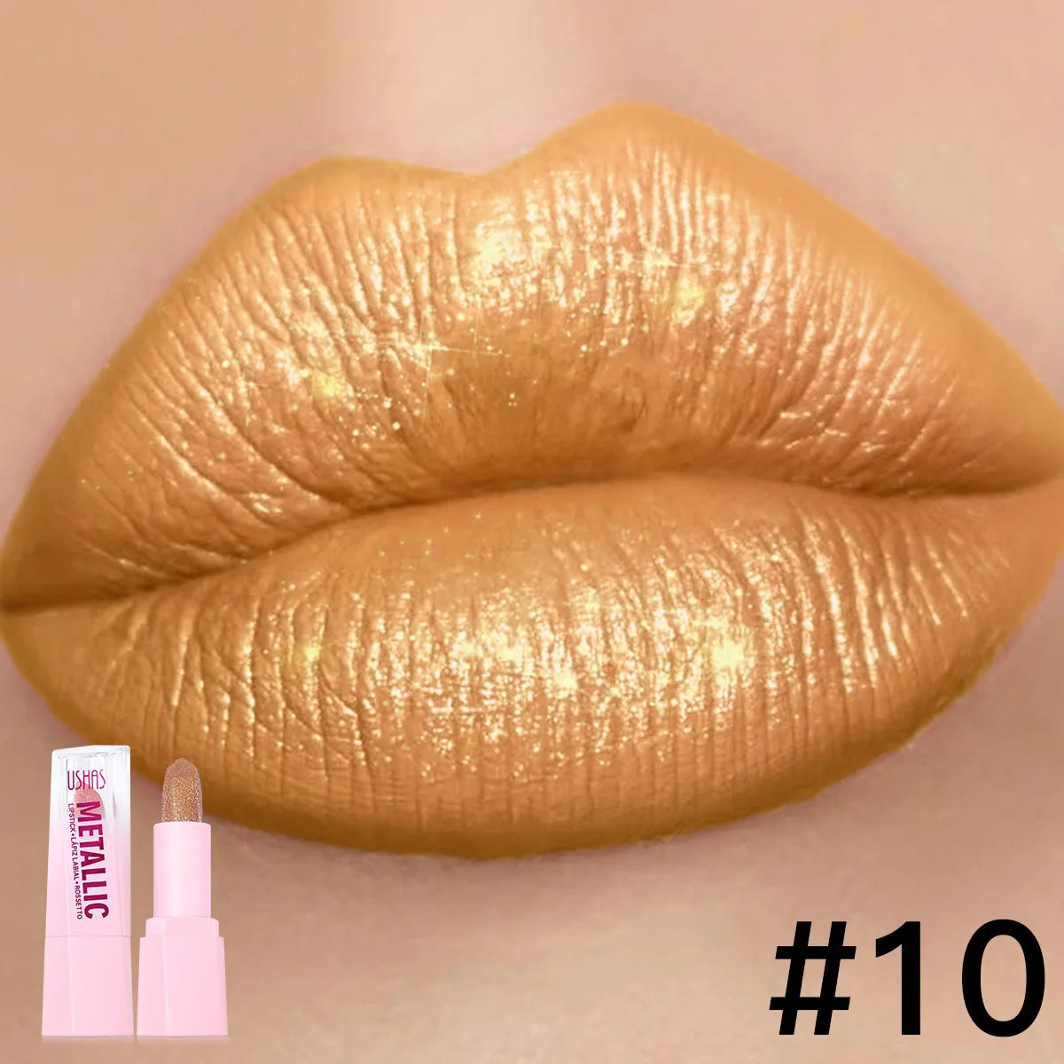 USHAS Pearlescent Matte Lipstick | Waterproof, Non-Stick Cup