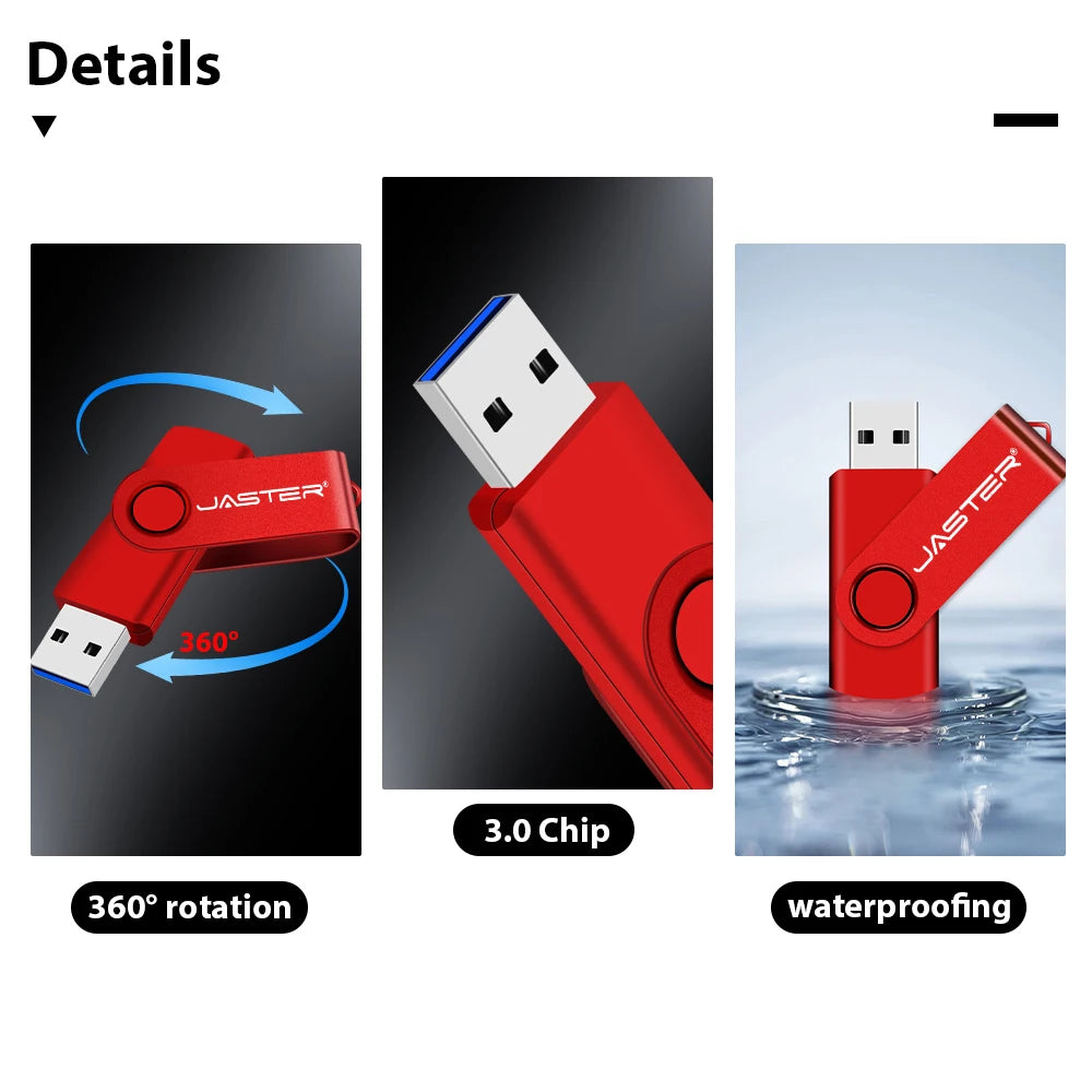JASTER USB 3.0 Flash Drive 16–128GB | Free Custom Logo USB Flash Drive PRIMED