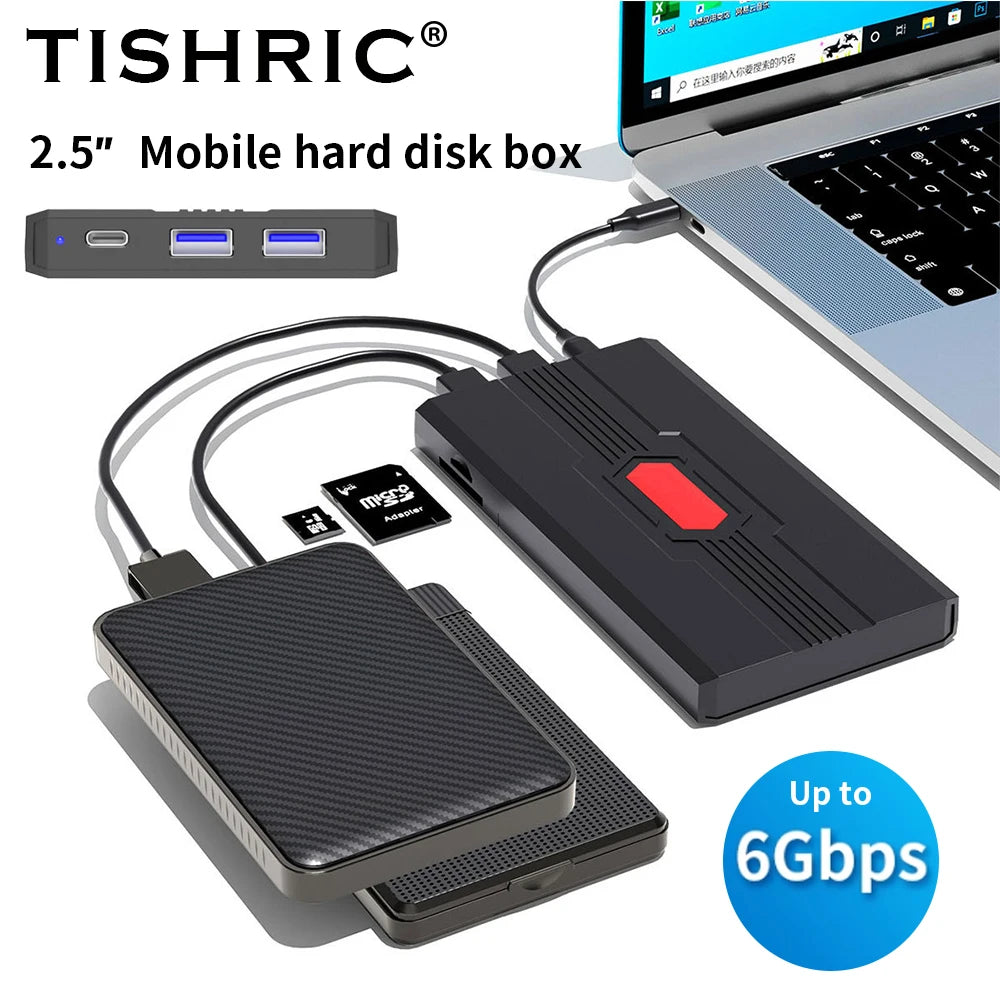 TISHRIC 2.5" SATA USB 3.0 HDD Enclosure | UASP 4TB HDD Enclosure PRIMED