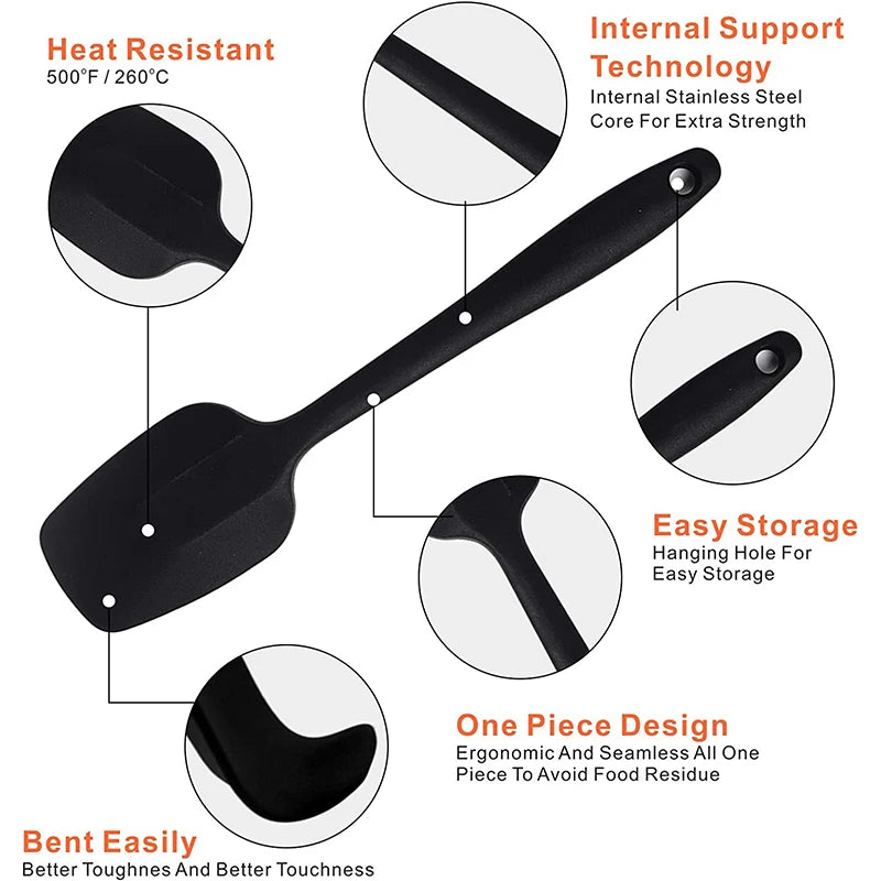 LMETJMA 28cm Silicone Spoonula – Heat-Resistant Flexible Spatula Silicone Spatula PRIMED