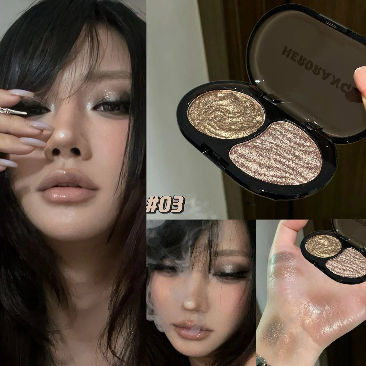 Shimmer Eyeshadow Palette – Obsidian Night Glitter Smoky Eye