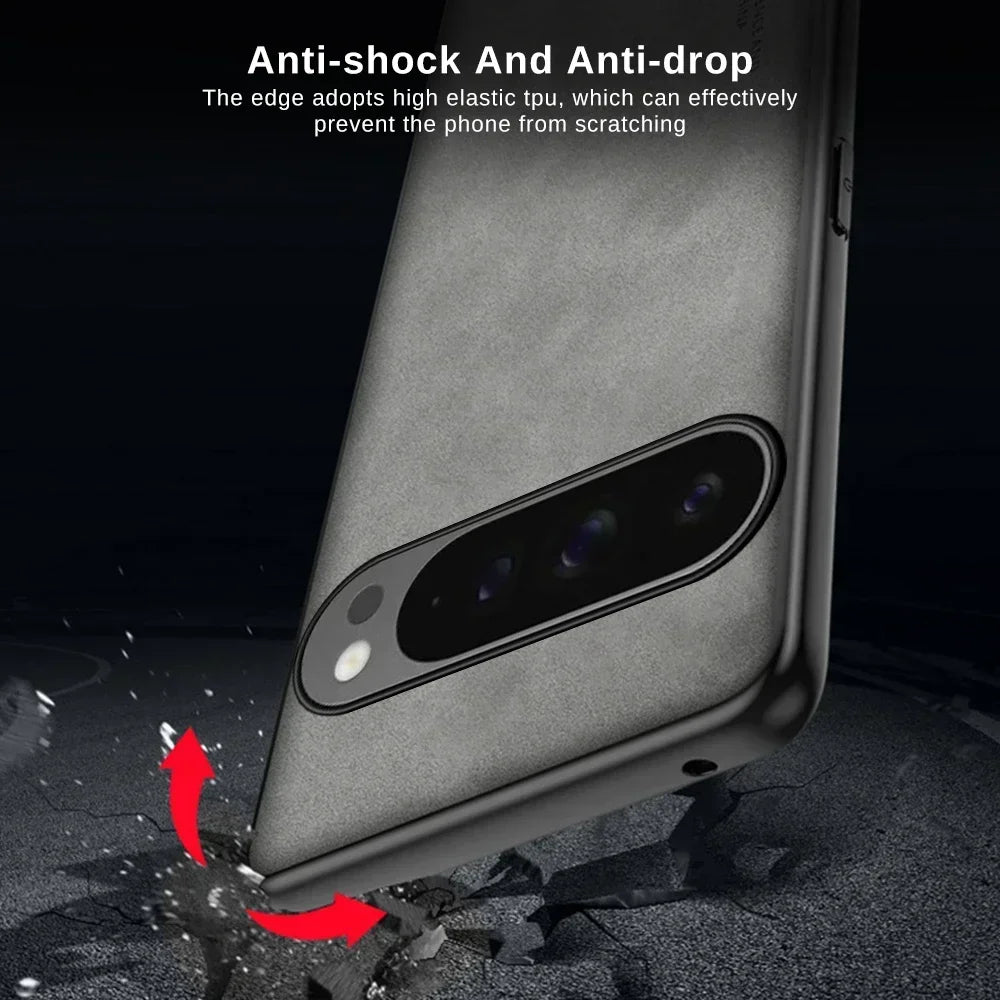 Sheepskin Leather Google Pixel Case – Shockproof Matte Cover Leather Phone Case PRIMED
