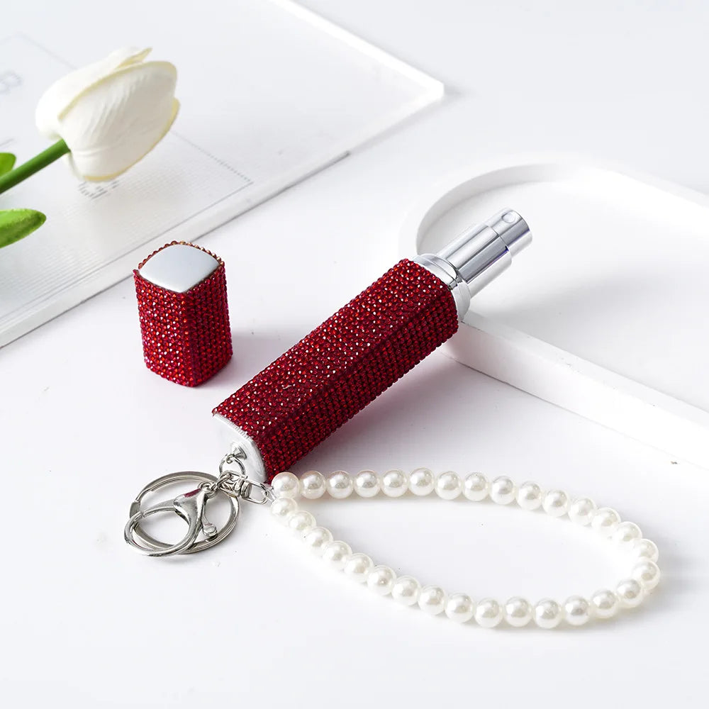Rhinestone Bling Travel Perfume Spray Bottle | Keychain Size