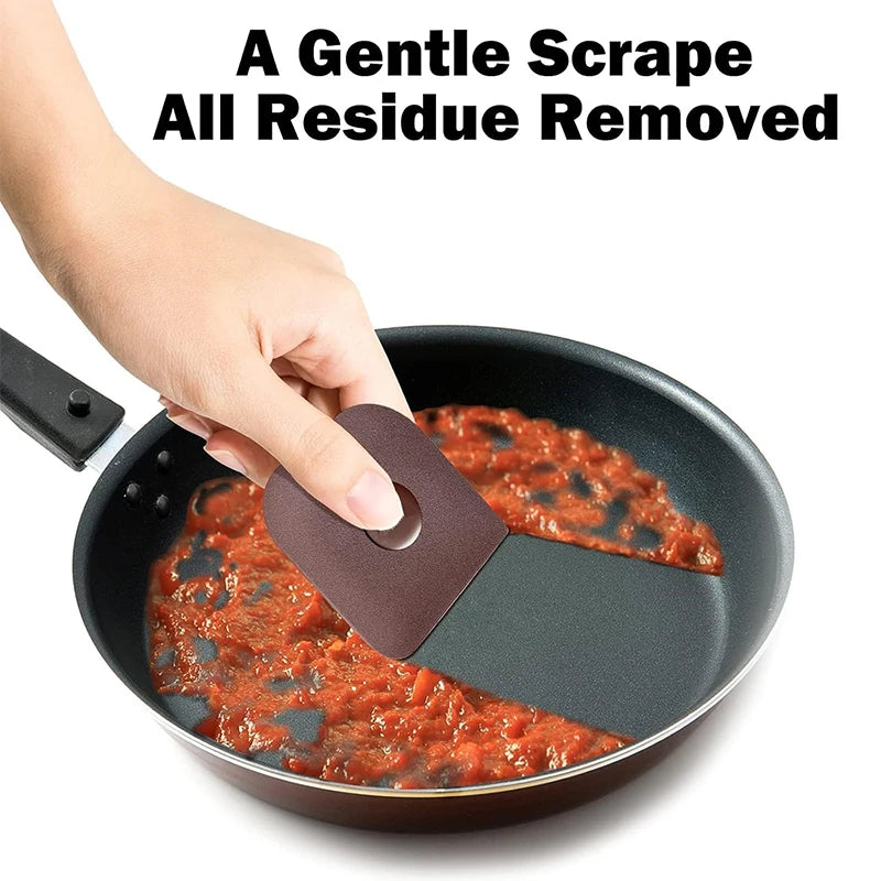 LMETJMA Non-Scratch Plastic Pan Scraper | Cast Iron Cleaner Pan Scraper Tool PRIMED