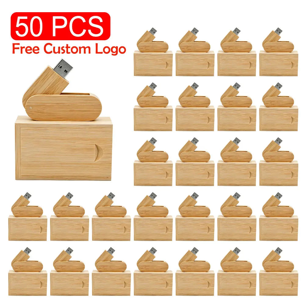 Wooden USB 2.0 Flash Drive 4–64GB | Bulk Pack with Gift Box USB Flash Drive PRIMED 8 GB 50-carbonbox