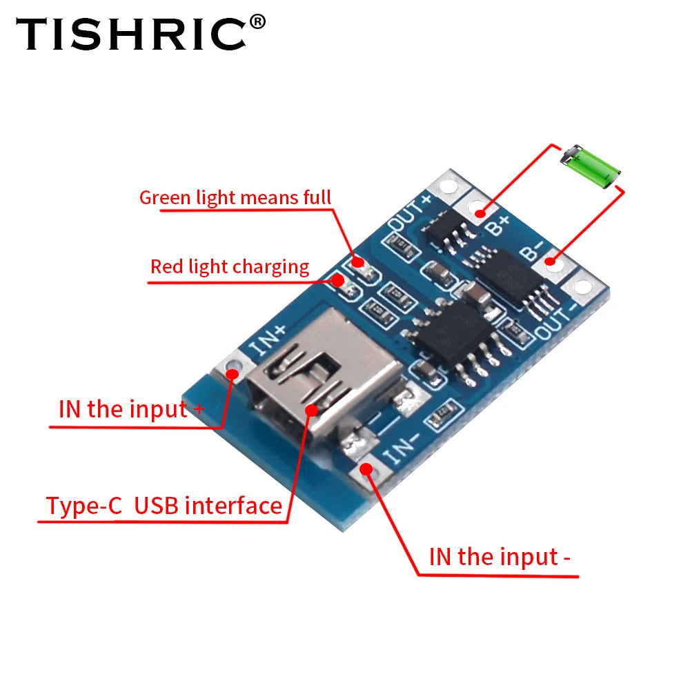 TP4056 18650 Li-ion Battery Charger Module 5V 1A with Protection Battery Charger Module PRIMED