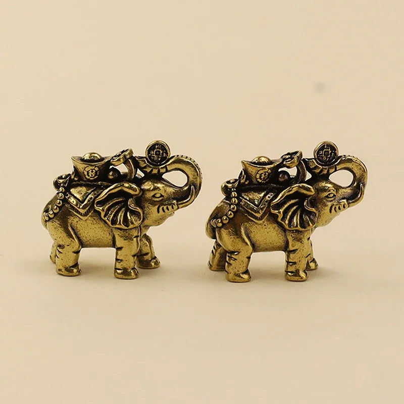 Brass Elephant Mini Figurine – Lucky Desk & Home Décor