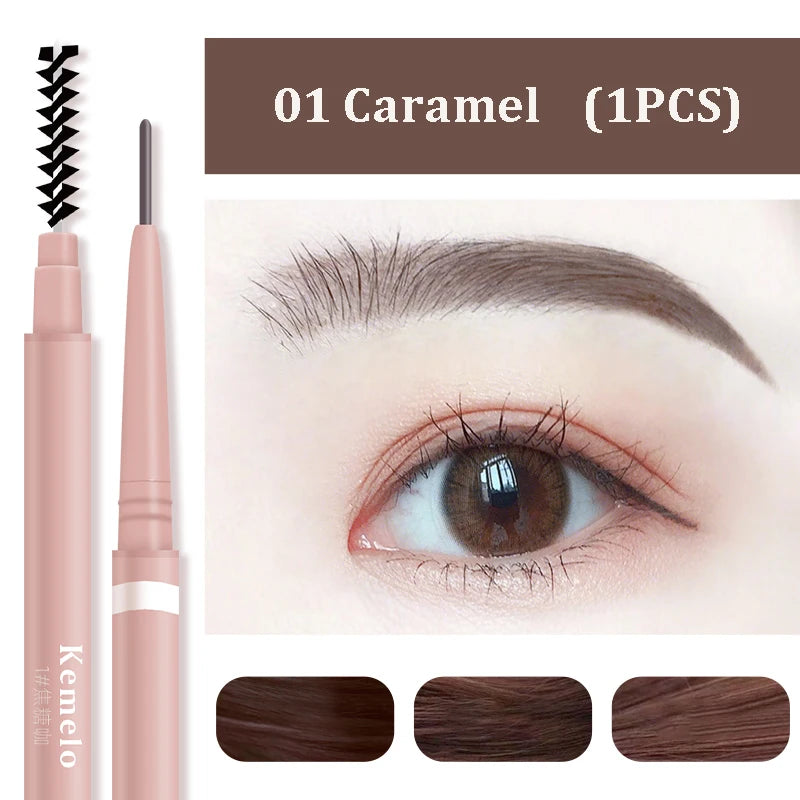 1.5mm Ultra Fine Waterproof Eyebrow Pencil with Brush – 6 Shades Eyebrow Pencil PRIMED 01 Caramel