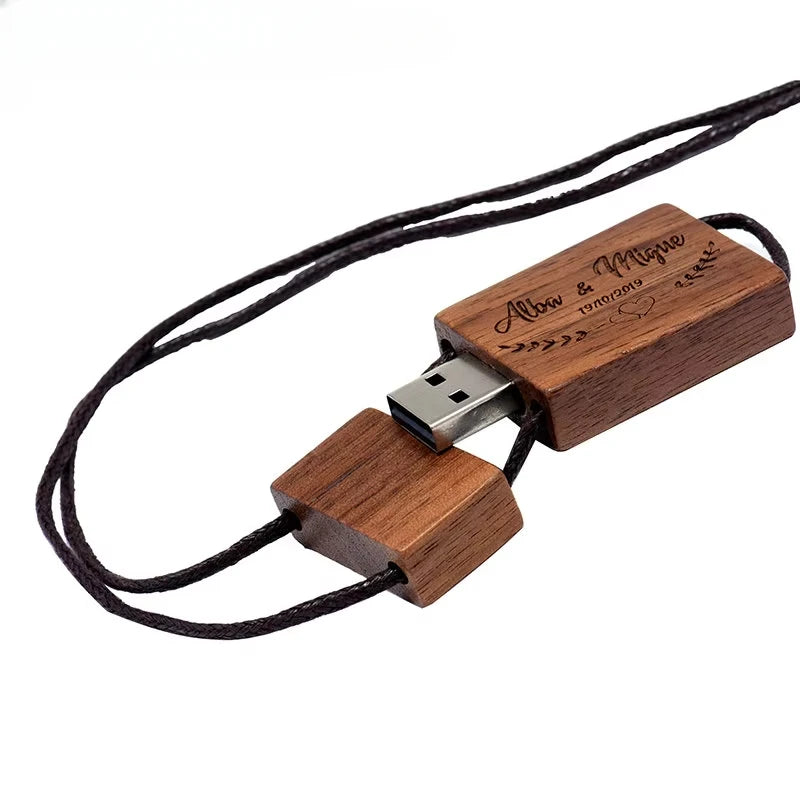 Wooden USB Flash Drive Custom Logo | 4GB–128GB Pen Drive