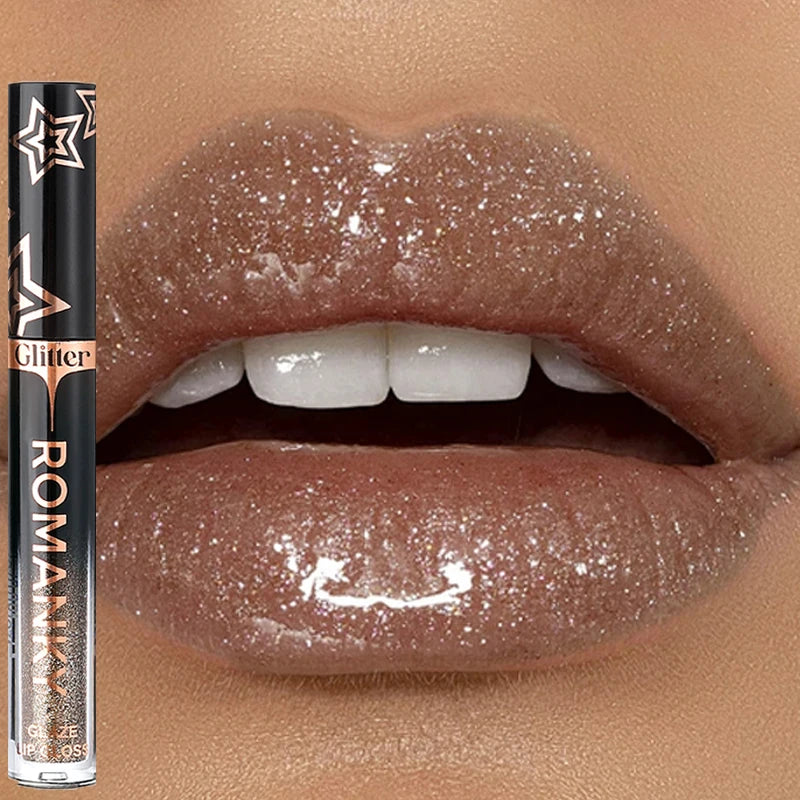 Pearl Metallic Lip Gloss – Waterproof Glitter Mirror Lip Glaze Lip Gloss PRIMED 08 2.3g