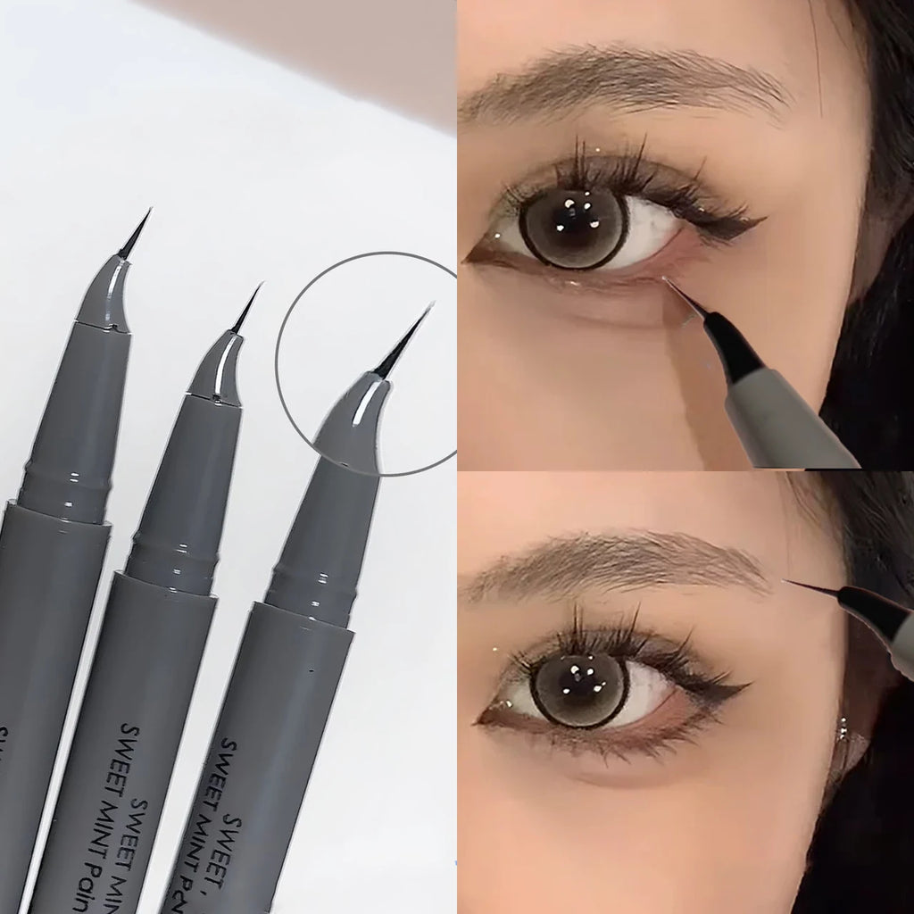 Curved Fine Tip Waterproof Liquid Eyeliner | Quick Dry Liquid Eyeliner Pen PRIMED