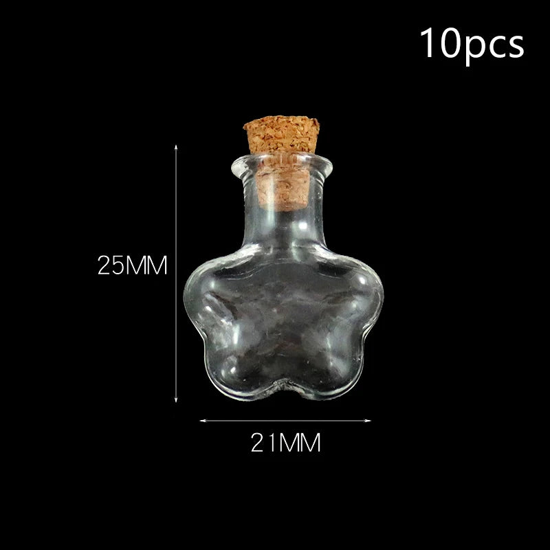 10 Pcs Mini Cork Glass Bottles – DIY Wishing & Potion Vials