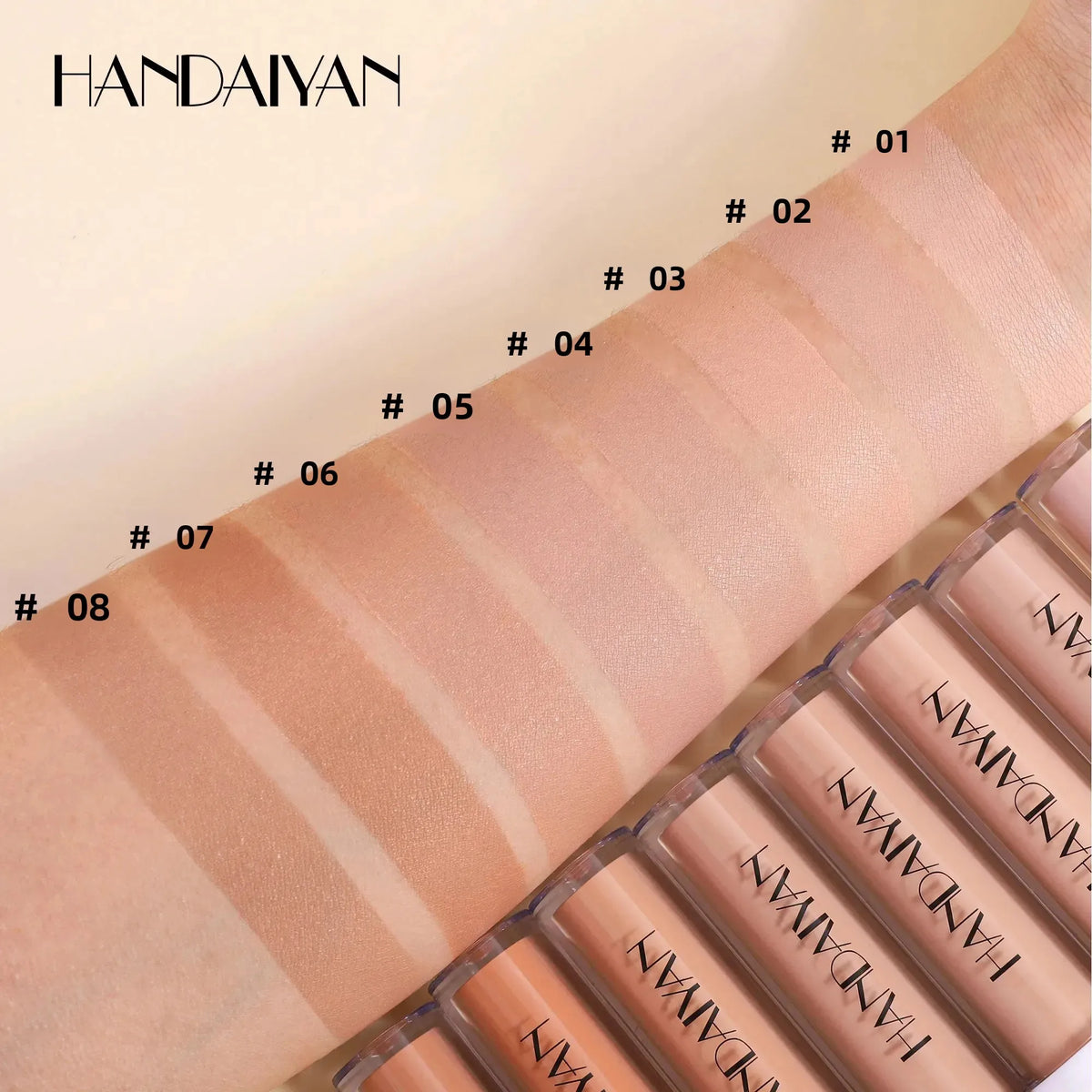 HANDAIYAN 8-Shade Liquid Concealer – Full Coverage Waterproof