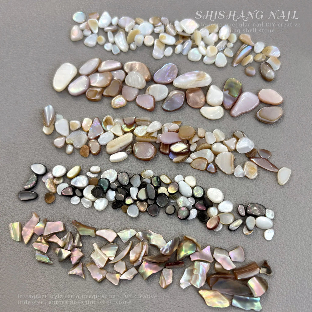 Natural Abalone Shell Nail Charms | Aurora Flatback Stones