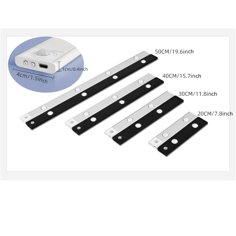 USB Rechargeable Motion Sensor LED Cabinet Light – 4 Sizes