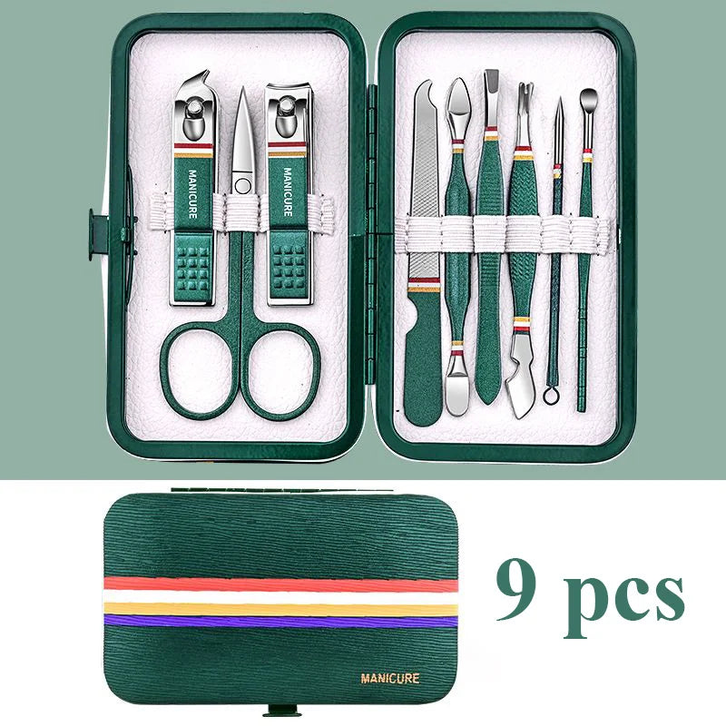 Stainless Steel Manicure Set 9–19 Pcs | Nail Clippers & Bag Manicure Tool Set PRIMED