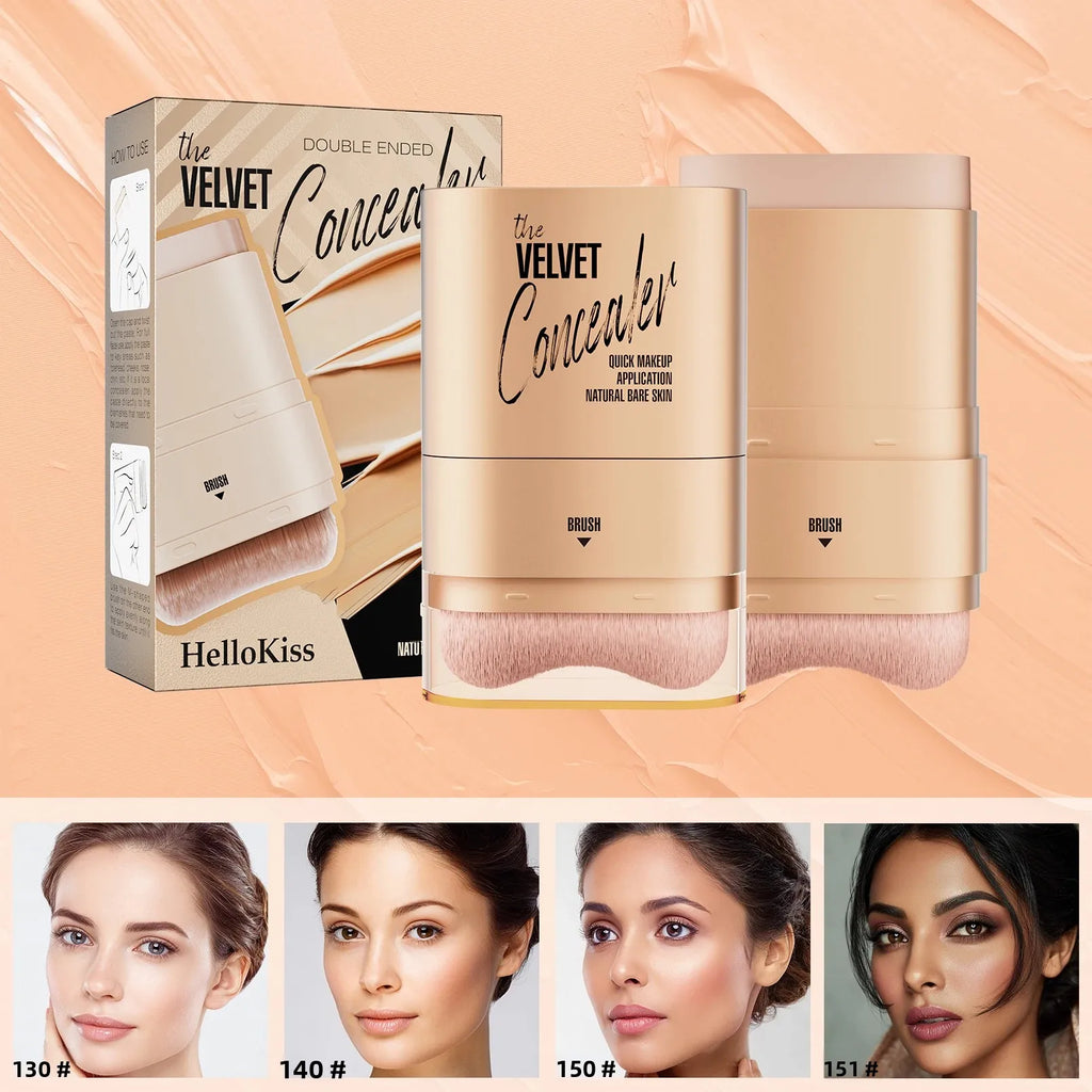 Hello Kiss 2-in-1 Waterproof Concealer Stick & Brush | 12g Concealer Stick PRIMED