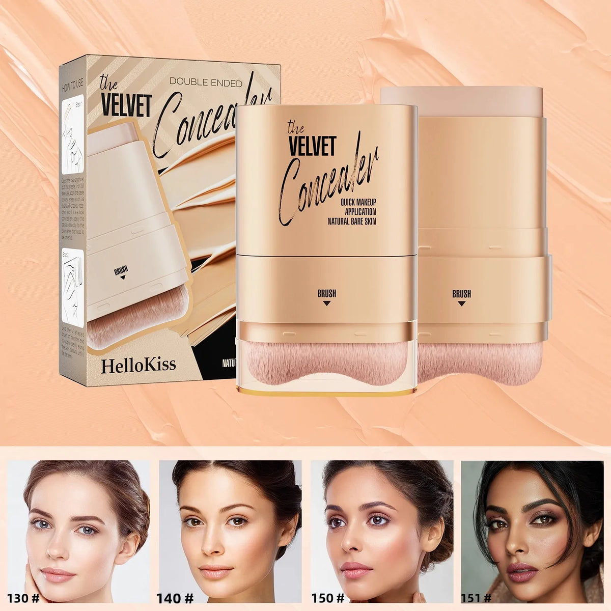 Hello Kiss 2-in-1 Waterproof Concealer Stick & Brush | 12g