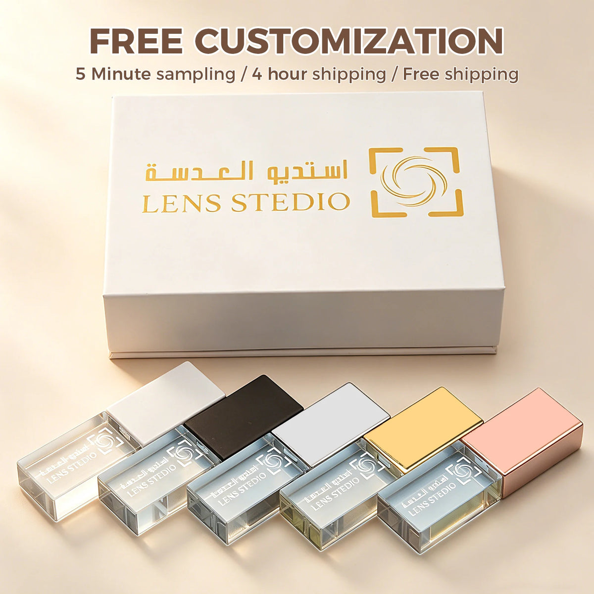 JASTER Crystal USB Flash Drive | Custom Logo Gift 4GB–64GB Crystal USB Flash Drive PRIMED