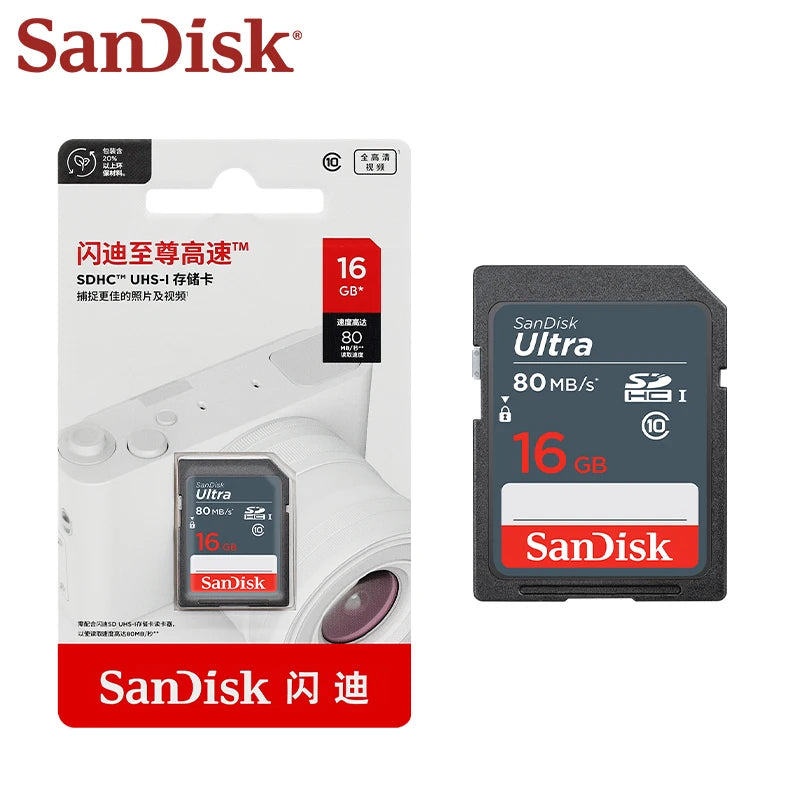 SanDisk Ultra SD Card 16GB–256GB | UHS-I 100MB/s Camera