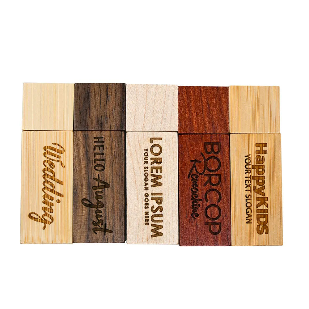 20-Pack Wooden USB Flash Drives 4–64GB | Free Custom Logo USB Flash Drive PRIMED