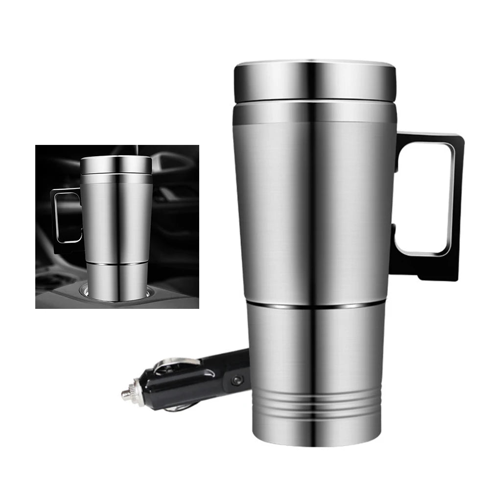 Electric Car Kettle 12V/24V Stainless Steel Travel Mug 300ml Car Travel Kettle PRIMED