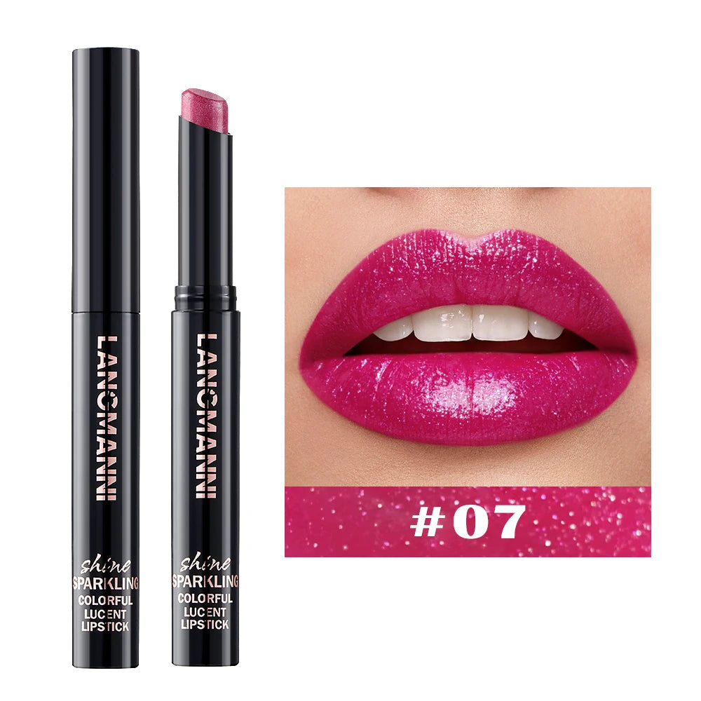 Rotating Diamond Shimmer Lipstick – 10 Colors Glitter Lip Gloss
