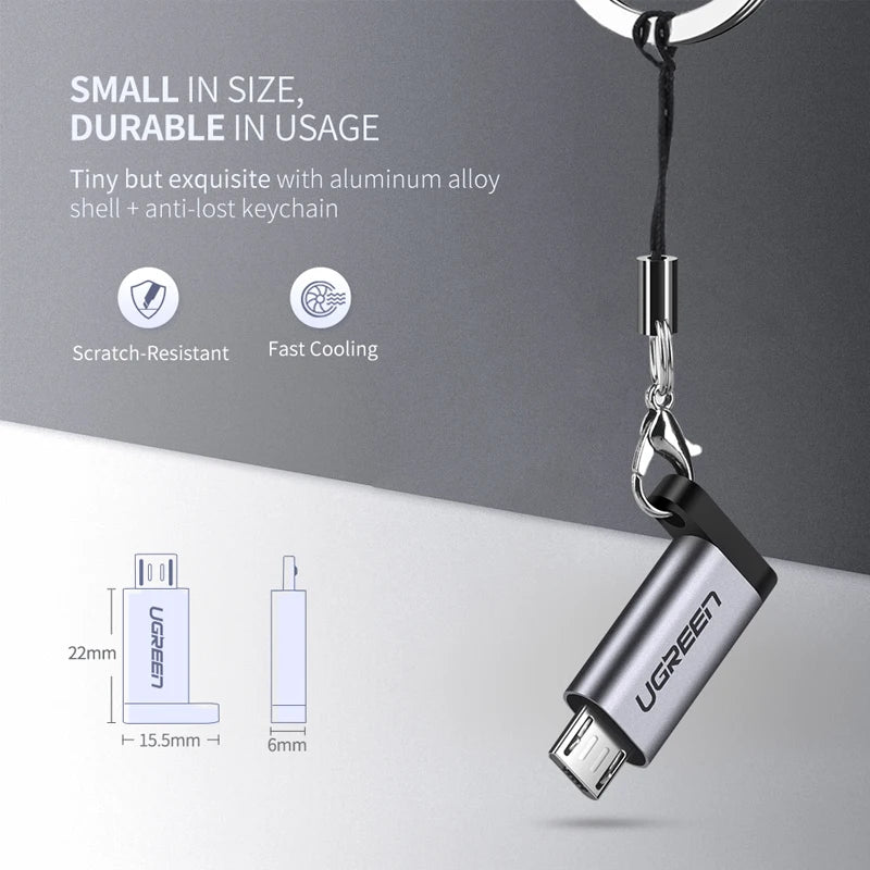 UGREEN USB-C to Micro USB Adapter – Fast Charge & Sync USB Adapter PRIMED