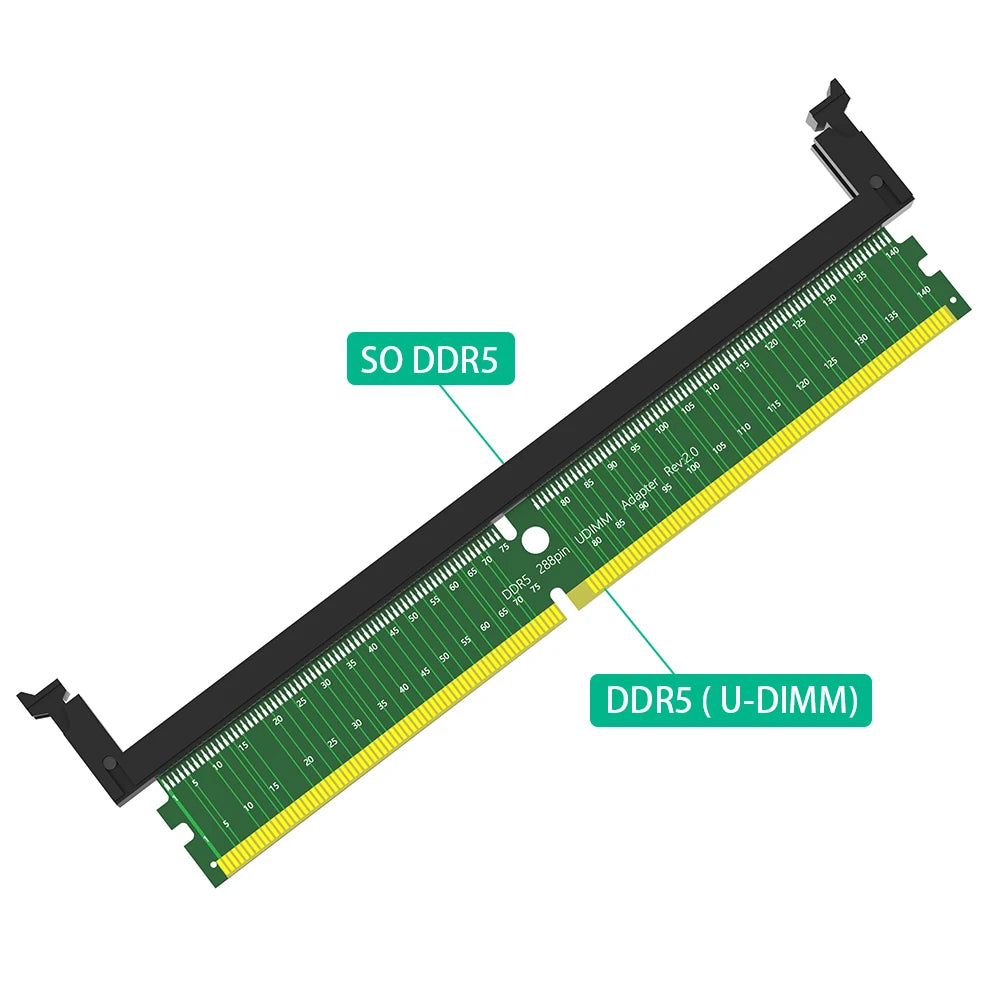 TISHRIC DDR5 U-DIMM 288Pin Memory Test Protection Adapter Memory Test Adapter PRIMED