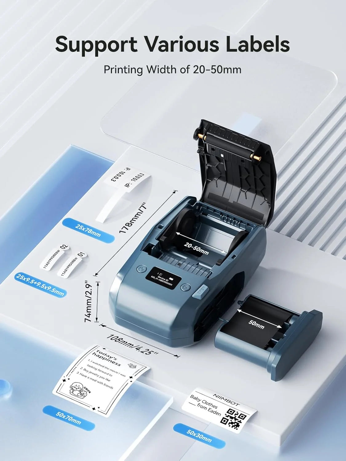 NIIMBOT M2 Bluetooth Thermal Label Printer 300DPI | Portable Thermal Label Printer PRIMED