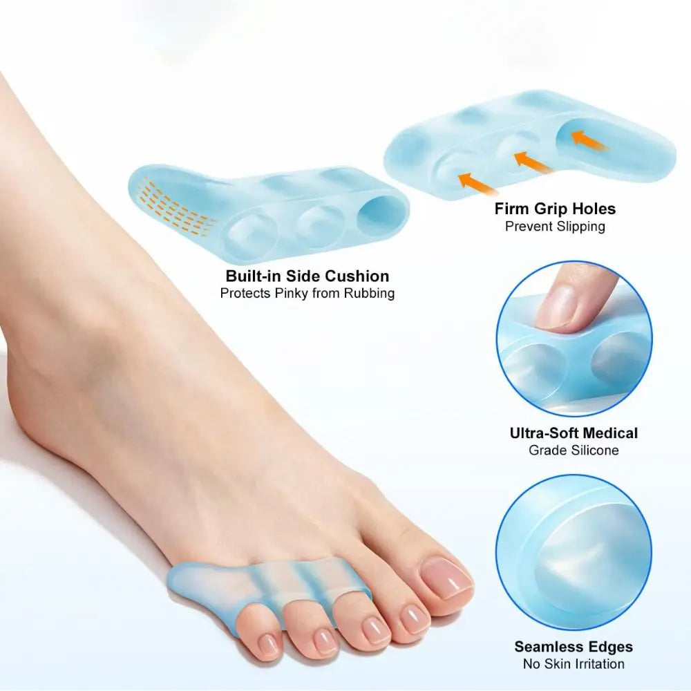 Silicone Toe Straightener & Separator 2 Pcs – 3-Hole Design Toe Separator PRIMED