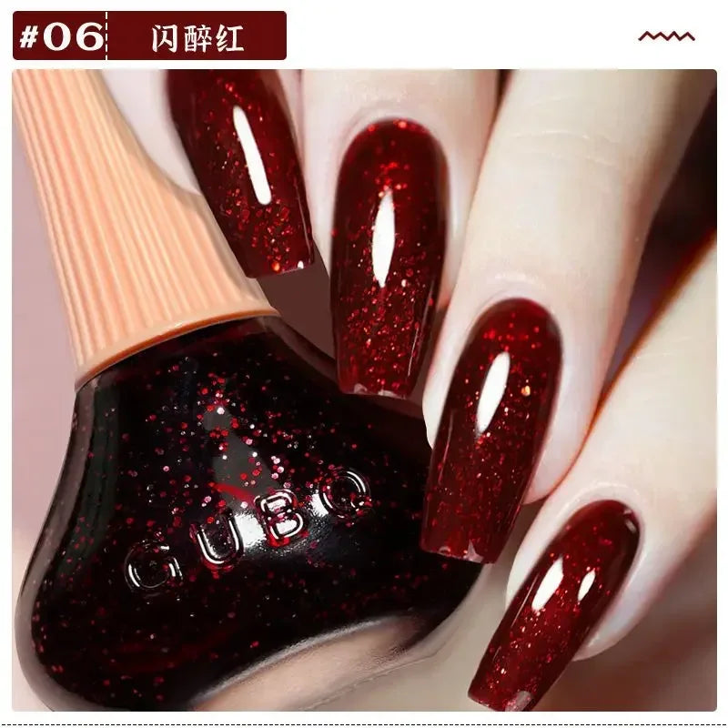 Glitter Gel Nail Polish Quick Dry Autumn Coffee Tones 12ml