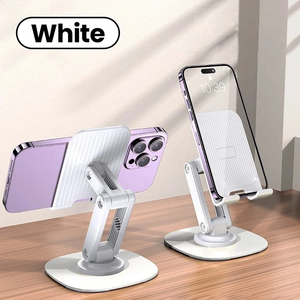 Universal 360° Rotating Phone Stand – Foldable Desktop Holder Phone Stand PRIMED White