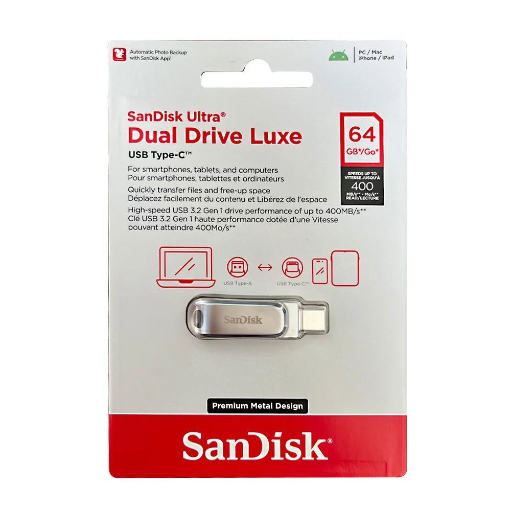 SanDisk Ultra Dual Drive Luxe USB 3.2 Type-C Flash Drive SDDDC4 USB Flash Drive PRIMED
