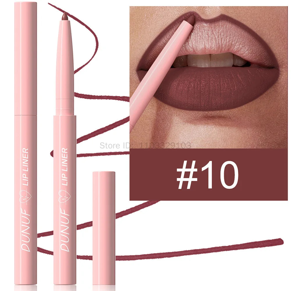 Waterproof Matte Lip Liner Pencil – 12 Colors Long-Lasting