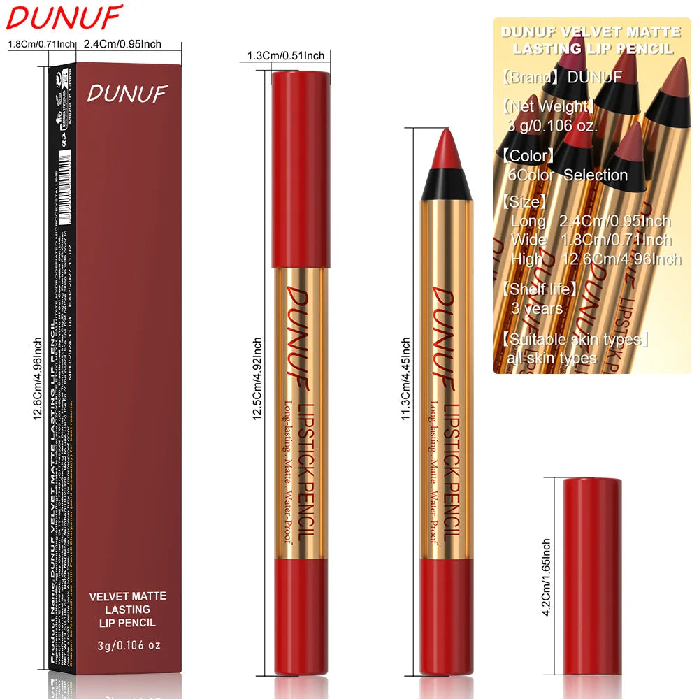 Waterproof Matte Lip Liner Pencil – Long-Lasting Dark Red