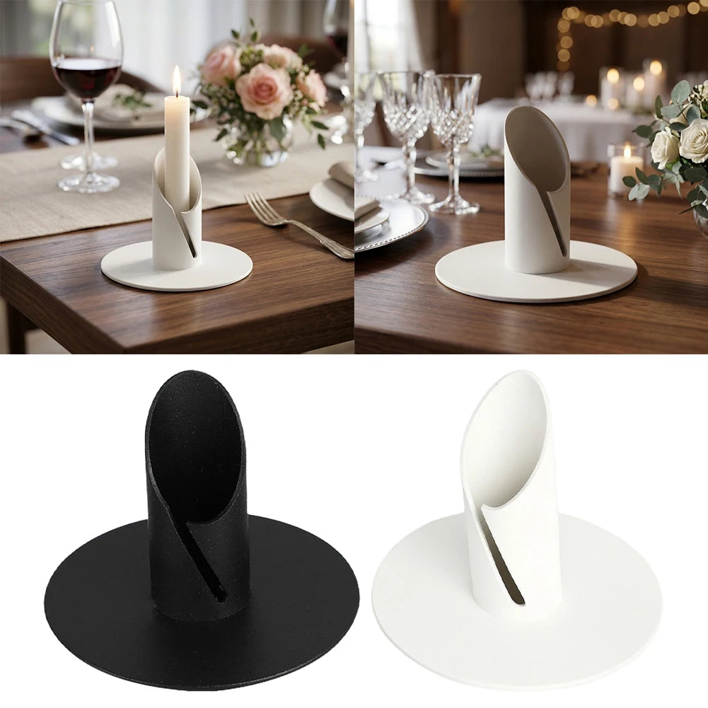 White Iron Candle Holders Set of 2 – Wedding & Table Decor