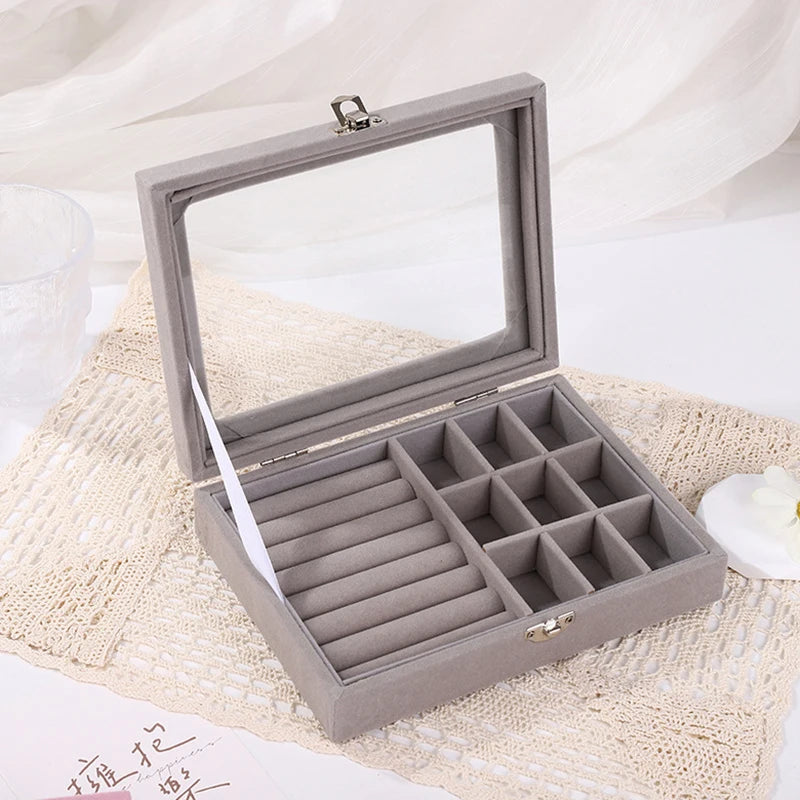 Velvet Jewelry Display Box – Ring, Earring & Bracelet Organizer