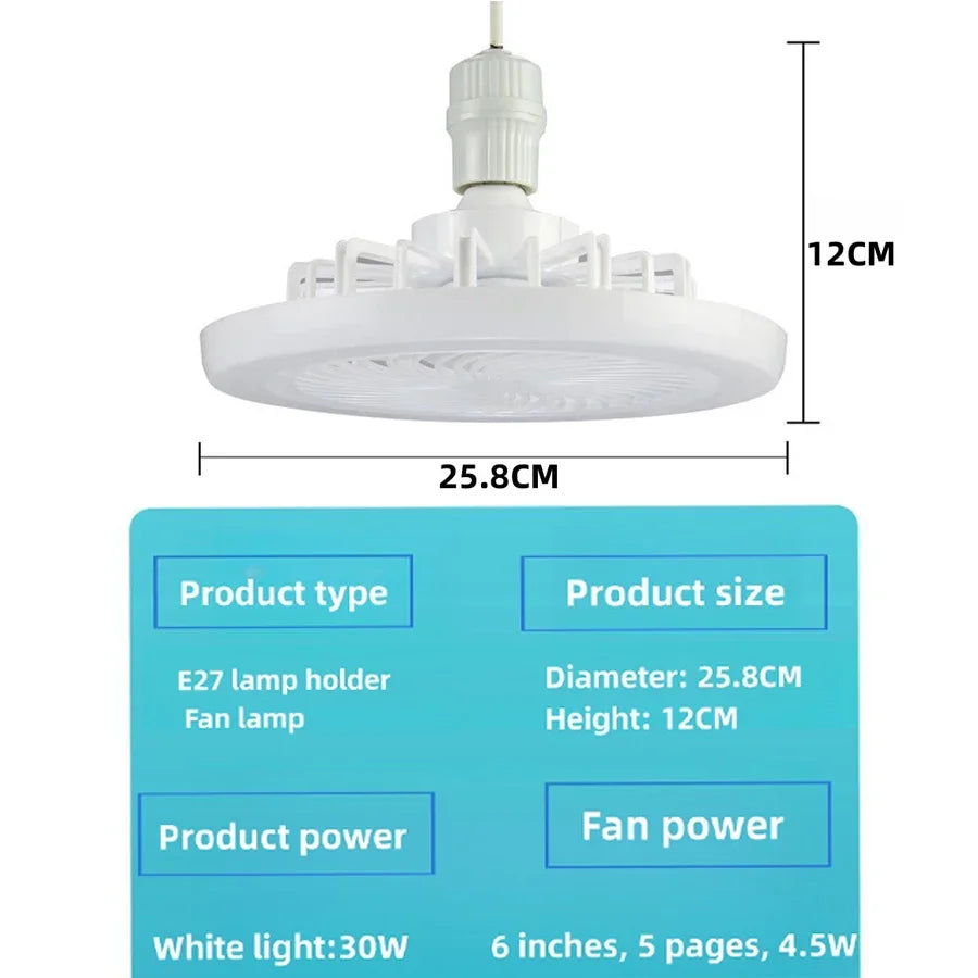 Dimmable Ceiling Fan Light with Remote Control E27 LED Ceiling Fan Light PRIMED