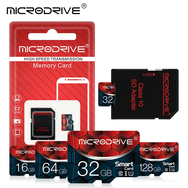 MicroDrive Micro SD Card 8GB–256GB Class 10 UHS-I TF Card Micro SD Card PRIMED