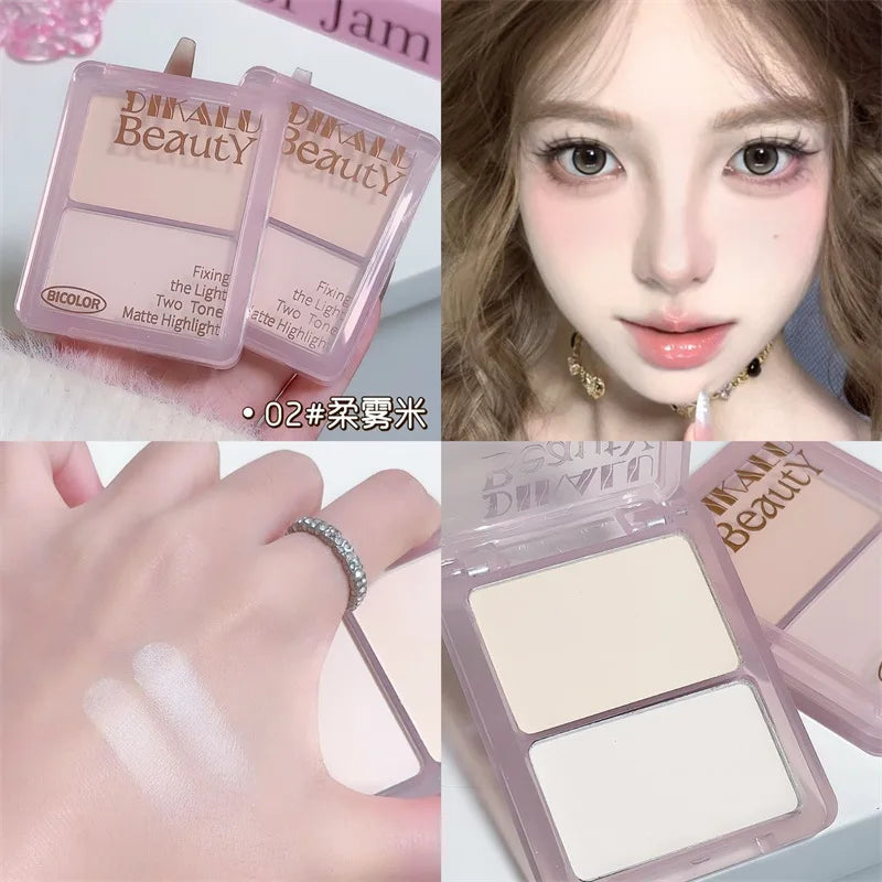 Two-Tone Highlight & Contour Palette – Bronzer Nose Shadow