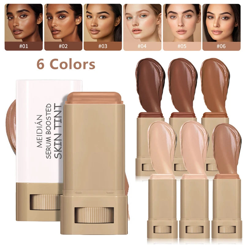 Skin Tint Foundation Stick – 6 Shades, Serum-Boosted Coverage