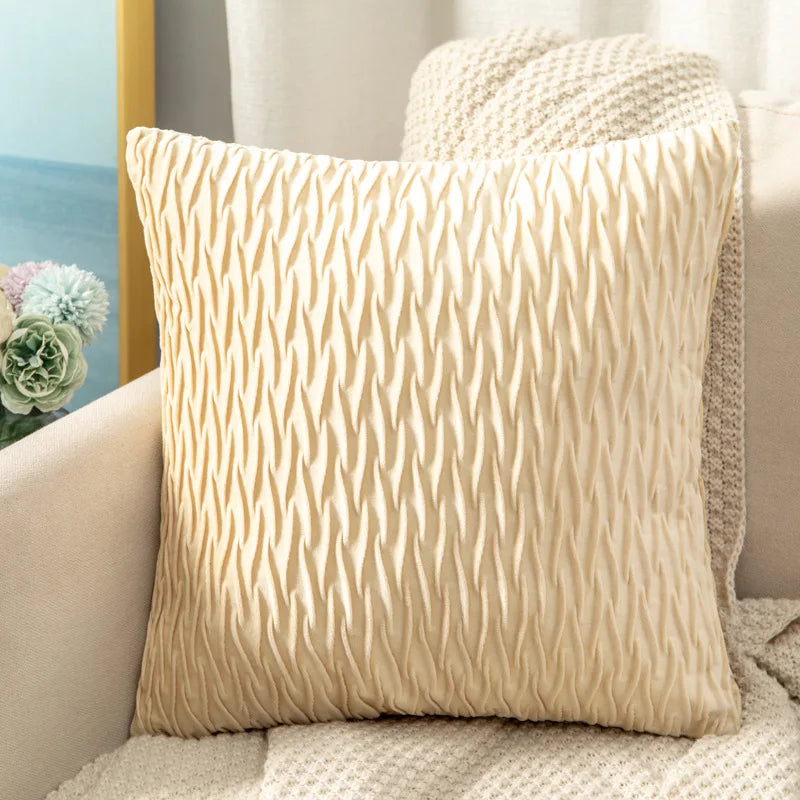 Super Soft Velvet Throw Pillow Cover 45x45cm | Striped Luxury