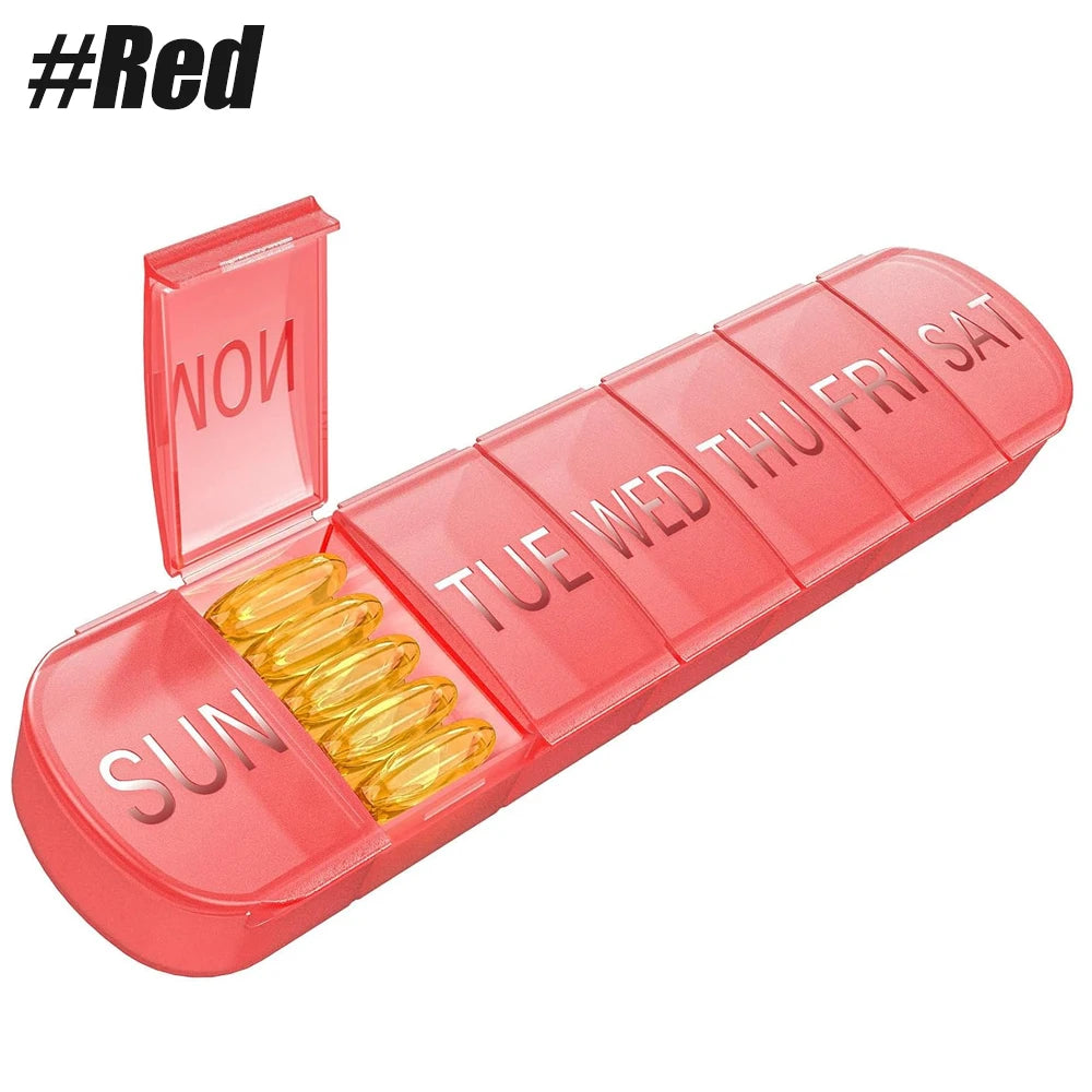 Weekly Pill Organizer – 7-Day Travel Pill Box Large Compartments