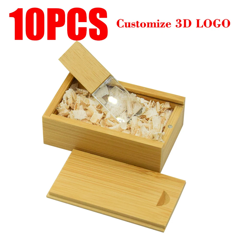 10-Pack Crystal USB 2.0 Flash Drives | Custom Logo 4–128GB USB Flash Drive PRIMED 32GBx10pcs carbonized and box