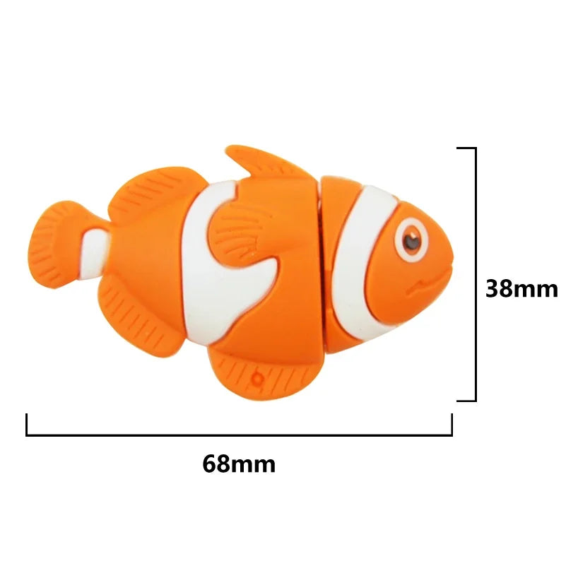 Cartoon Animal USB Flash Drive Fish Turtle Dolphin 4–64GB Gift USB Flash Drive PRIMED