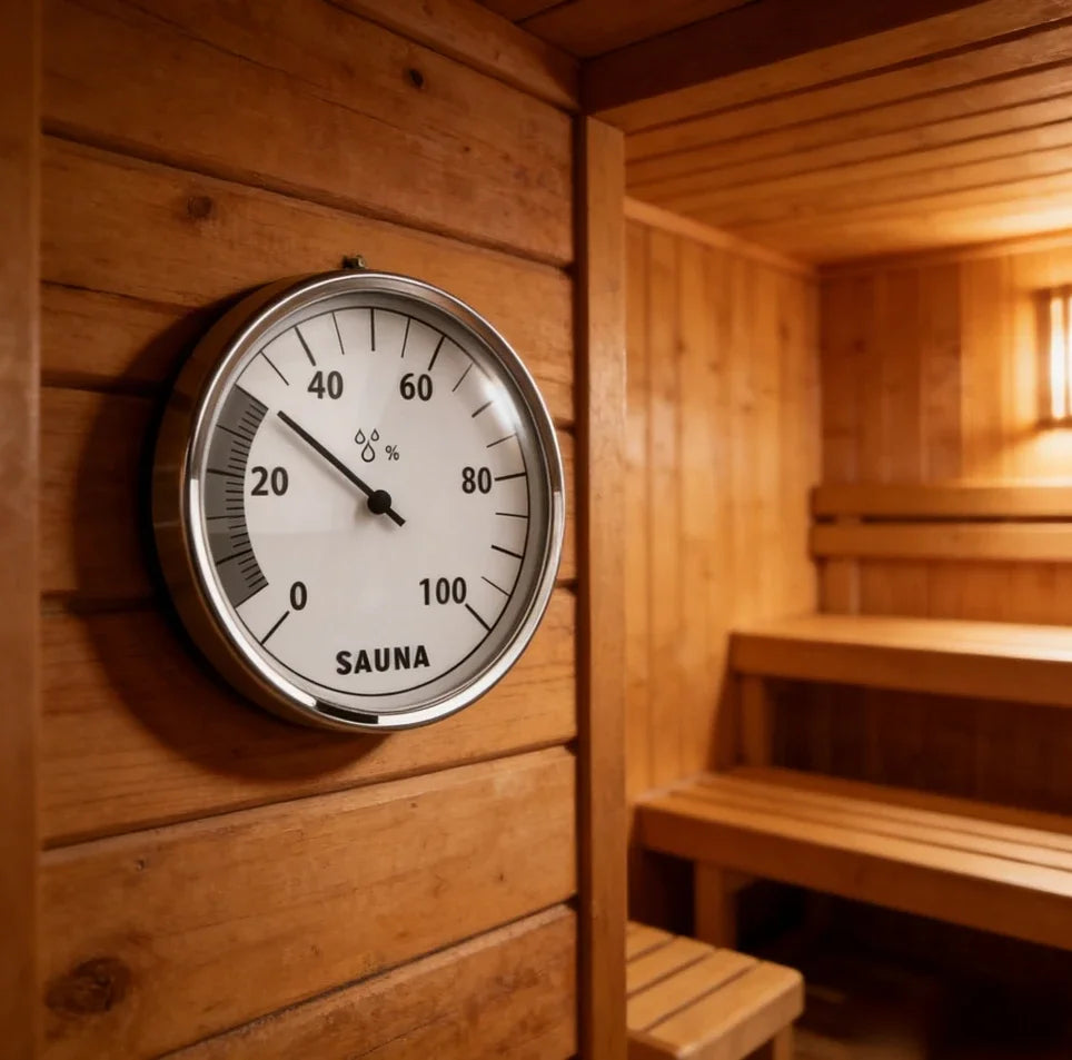 Wall-Mounted Sauna Hygrometer – High-Temp Humidity Gauge